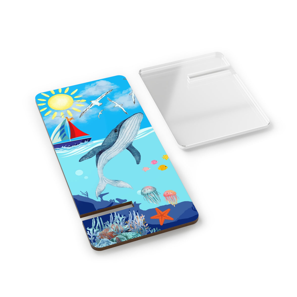 Whale Ocean Phone Stand — Decorative Mobile Display Stand with Sea Life Design Printify