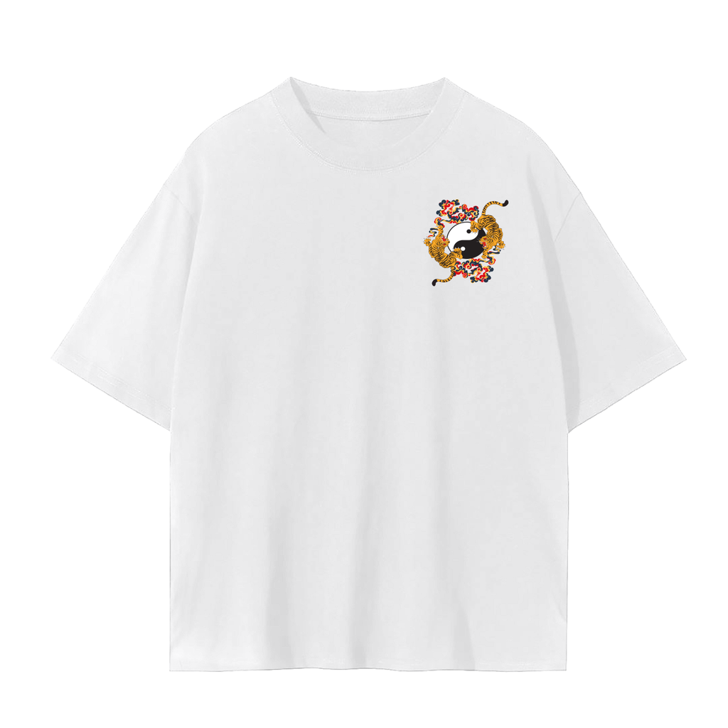 Ying and Yang Graphic Tiger Unisex Seamless Unisex T-Shirt