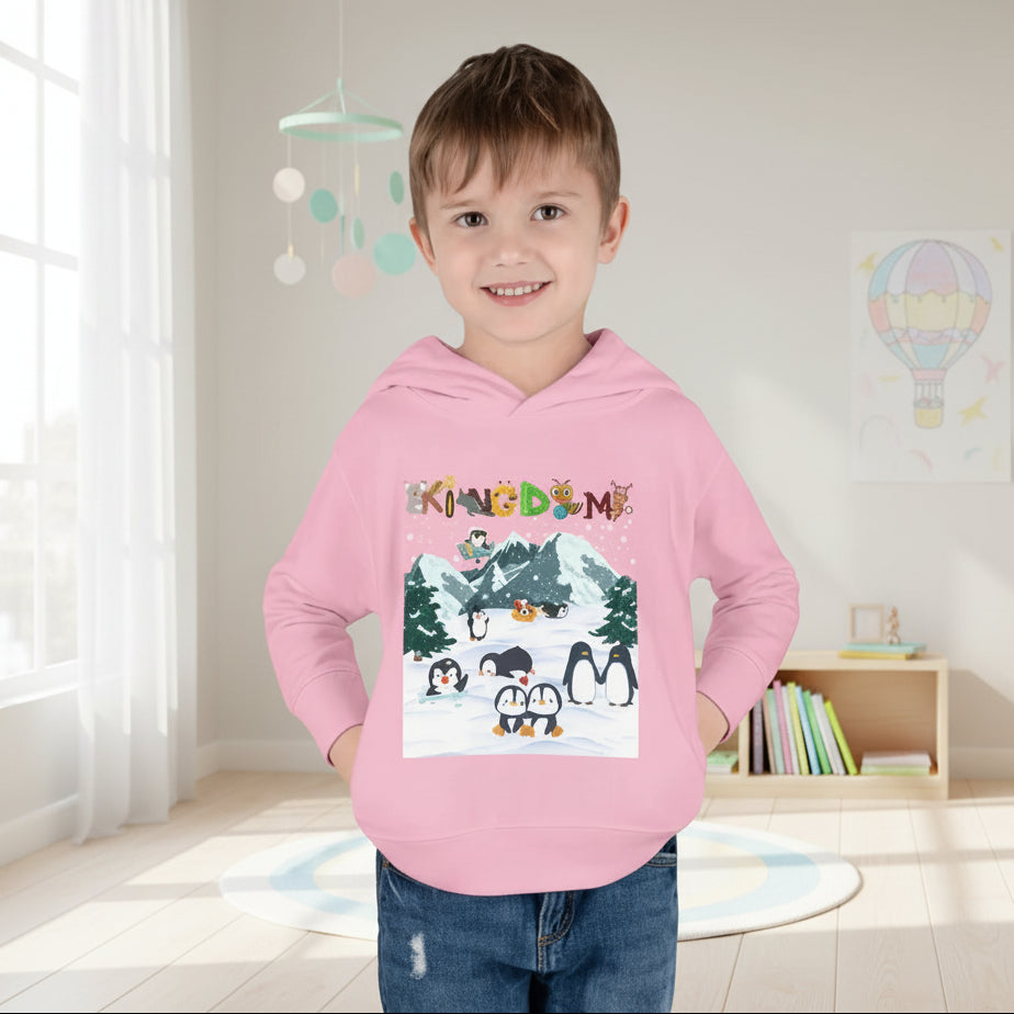 Penguin Toddler Hoodie, Arctic Animals Kids Fleece Sweatshirt, Animal Graphic Children's Pullover Printify