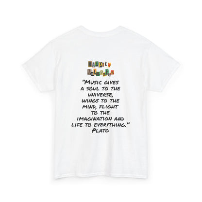 Guitar Art Tribal Masks Unisex Tee, Music Lover Graphic Shirt, Unique Handcrafted Tee
