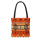 Southwestern Aztec Pattern Tote Bag — Orange Tribal All-Over Print