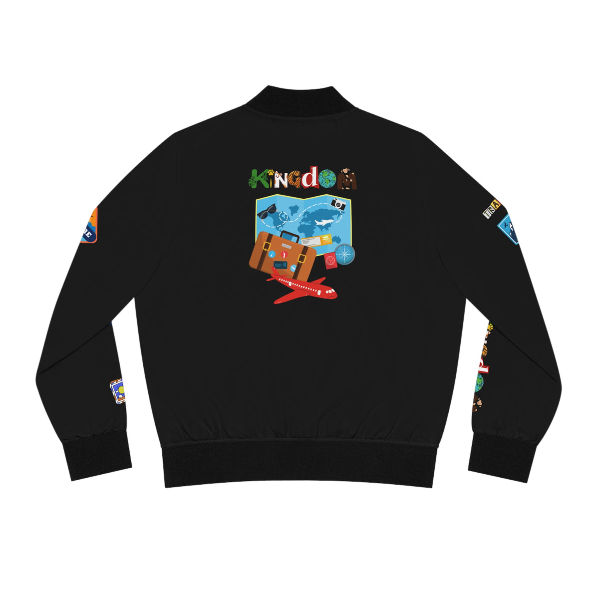 Explorer Themed Graphic Women's Bomber Jacket - Travel Enthusiast Vacation Mode Printify
