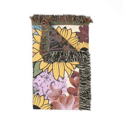 Sunflower Woven Throw Blanket — Cozy Floral Tapestry for Living Room & Gift