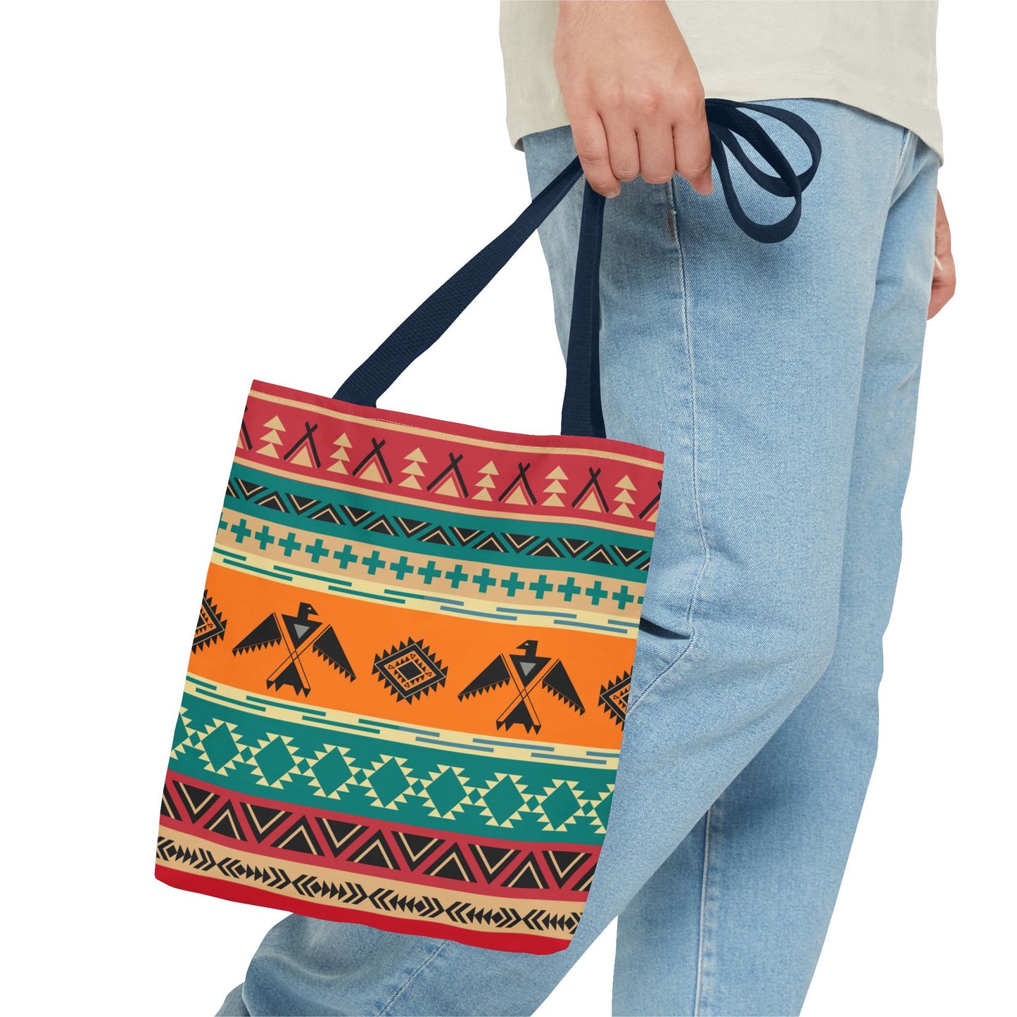 Southwestern Pattern Tote Bag - Native-Inspired Aztec Eagle Print
