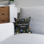 Floral Home Sweet Home Square Pillow - Cozy Decor for Living Room & Bedroom Printify