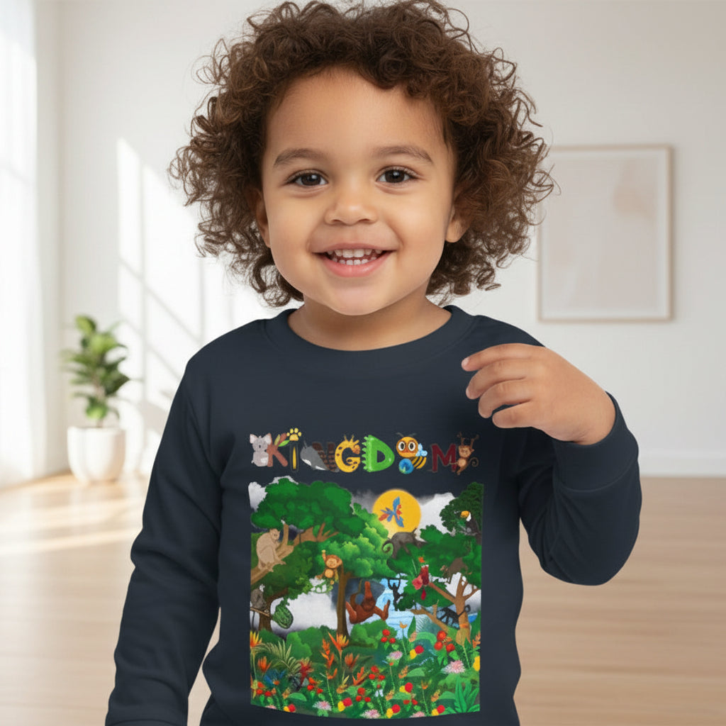 Jungle Animal Toddler Long Sleeve Tee, Kids Safari Shirt, Graphic Wildlife Top for Children Printify