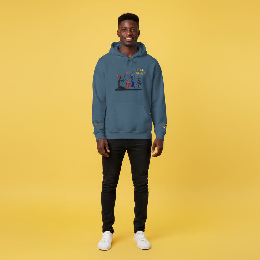 Ethnic Streetwear Unisex Heavy Blend, Hand-Drawn Tribal Music Art, Daily Wear Printify