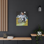 Medieval Knight & Dragon Castle Night Matte Stretched Canvas Printify
