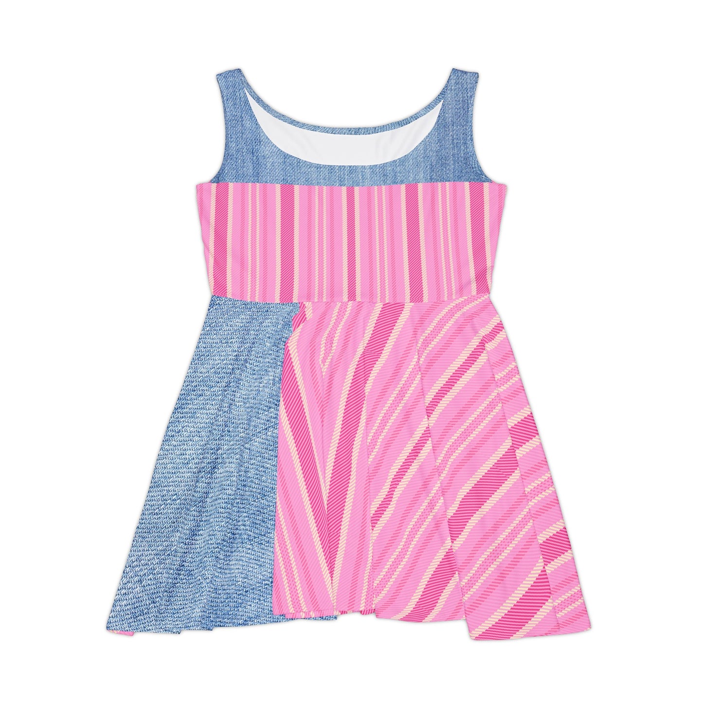 Pink Striped Skater Dress — Casual Summer A-Line Dress