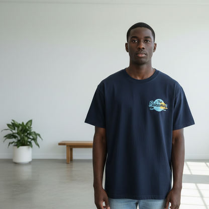 Bahamas Flag Themed Graphic Vintage Wash Cotton Unisex T-Shirt