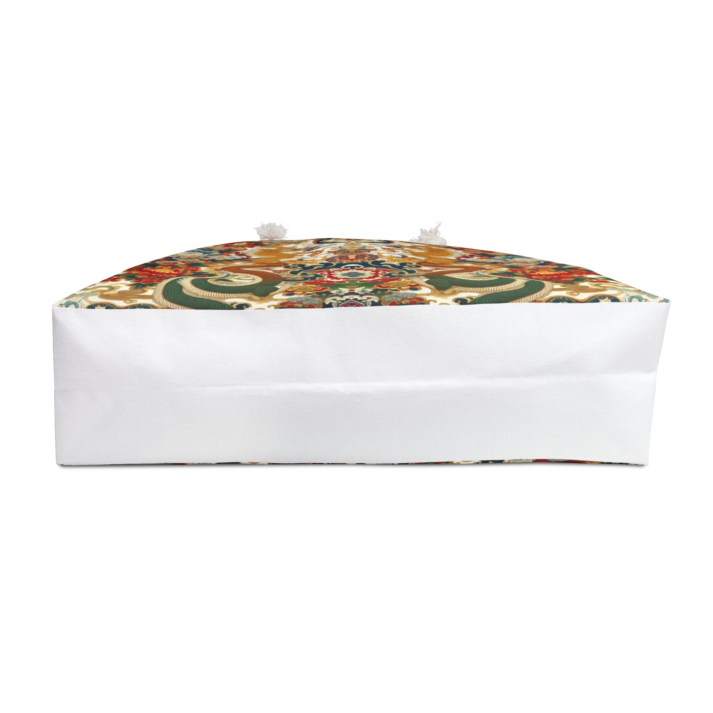 Dragon and Floral Print Weekender Bag — Large Rope-Handle Travel Tote