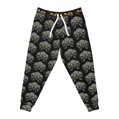 Unisex Gothic Skull-Print Athletic Joggers, Contemporary Loungewear, Casual Fitness Trousers Printify