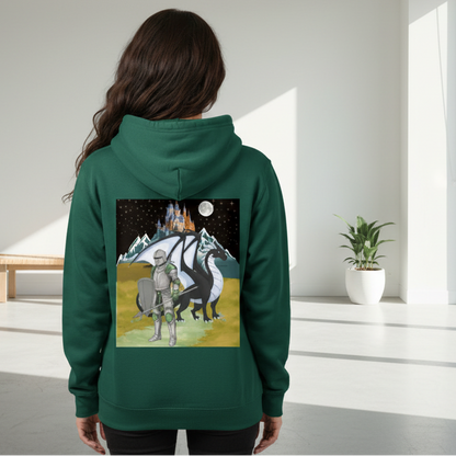 Unisex Medieval Themed Oversize Fleeced Hoodie, Knights and Dragon Fans