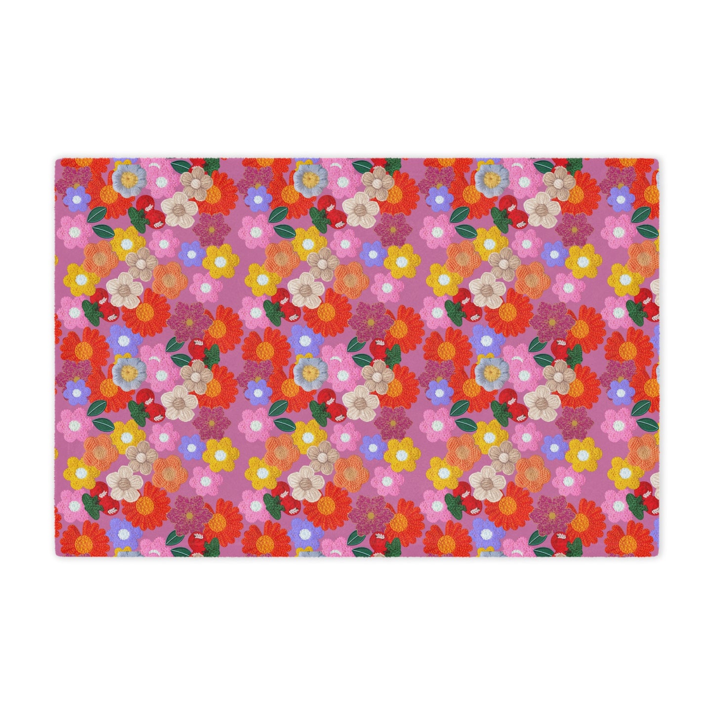 Floral Fiesta Minky Blanket — Bright Retro Flower Pattern, Cozy Throw for Living Room & Kids