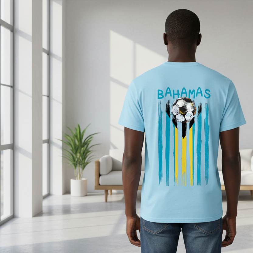 Bahamas Flag Themed Graphic Vintage Wash Cotton Unisex T-Shirt