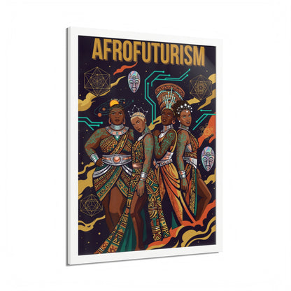 Afrofuturism Framed Poster — Vibrant Afrocentric Sci‑Fi Art Print
