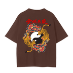 Ying and Yang Graphic Tiger Unisex Seamless Unisex T-Shirt