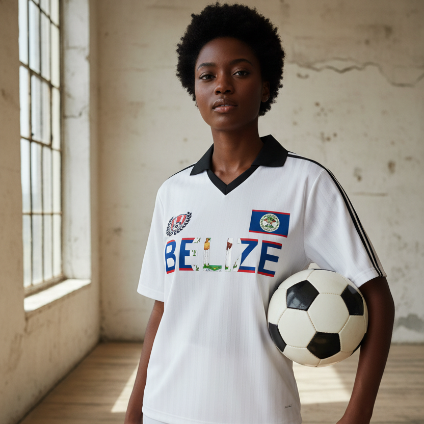 Belize-Inspired Unisex Contrast Collar Striped Soccer Jersey