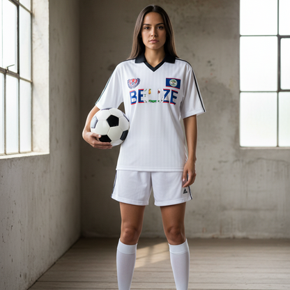 Belize-Inspired Unisex Contrast Collar Striped Soccer Jersey