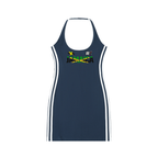 Women's Jamaica Flag-Themed Halter Dress with Binding Details