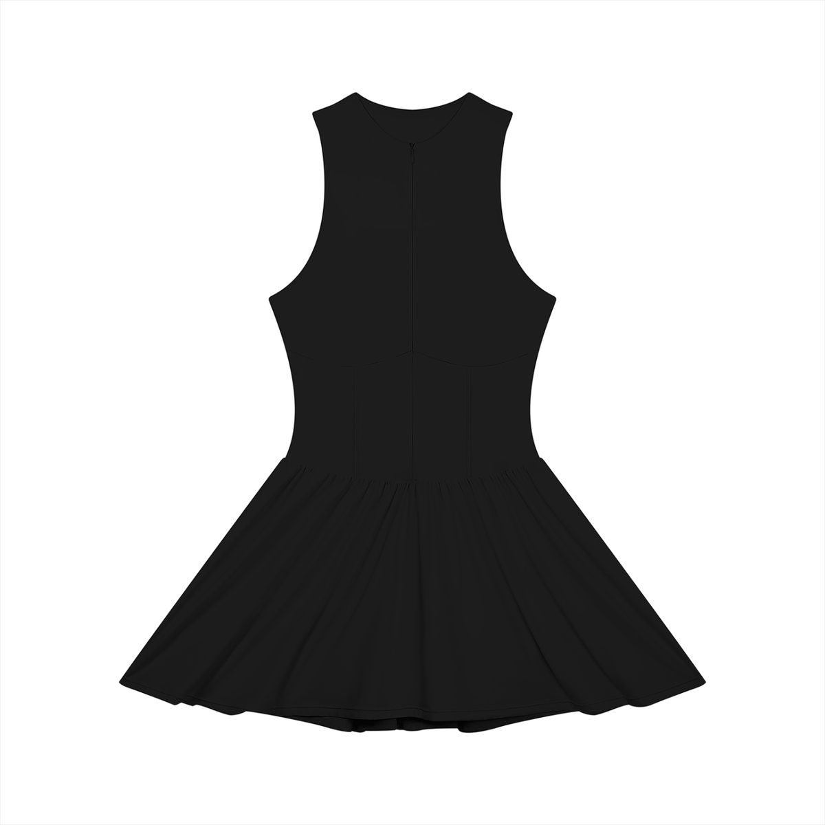 Sleeveless Full-Zip Summer Dress with Ruched Detailing for Women