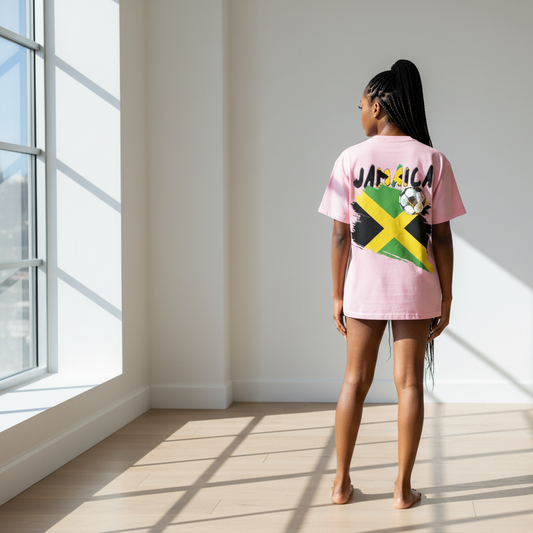 Jamaican Flag Themed Unisex Graphic Vintage Wash Cotton T-Shirt