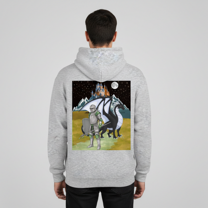Unisex Medieval Themed Oversize Fleeced Hoodie, Knights and Dragon Fans