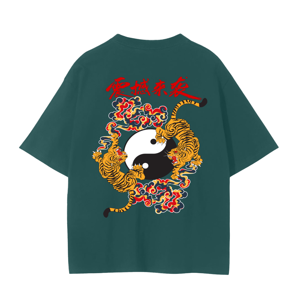 Ying and Yang Graphic Tiger Unisex Seamless Unisex T-Shirt