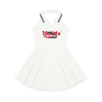 Women's A-Line Tennis Dress with Collared Halter Neckline and Trinidadian Flag Motif