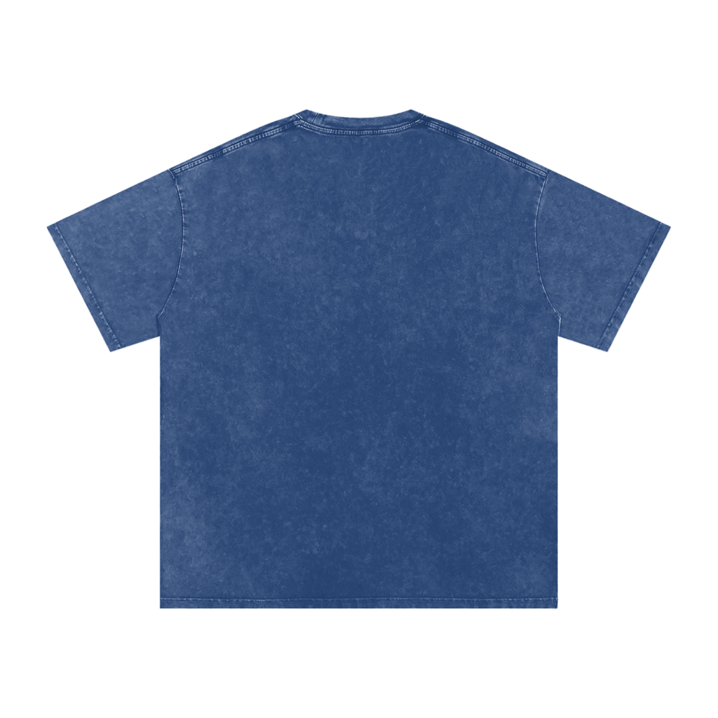 Unisex Oversized Cotton T-Shirt with Graphic Alien Art in Snow Wash