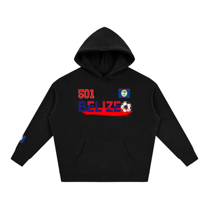 Belize Flag Themed Graphic Unisex Oversize Fleeced Hoodie