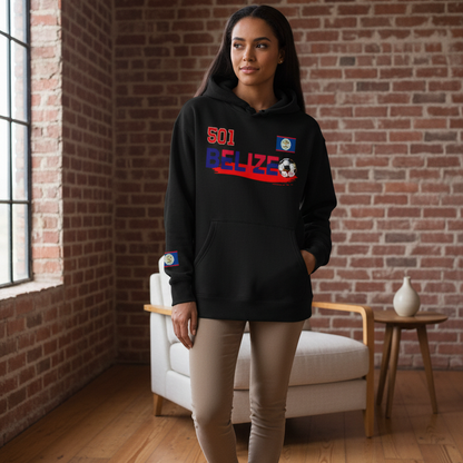 Belize Flag Themed Graphic Unisex Oversize Fleeced Hoodie