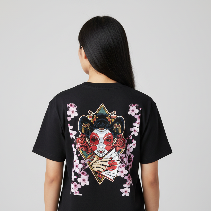 Geisha Geometric Graphic Essential Cotton Unisex T-Shirt