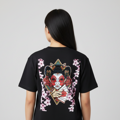Geisha Geometric Graphic Essential Cotton Unisex T-Shirt
