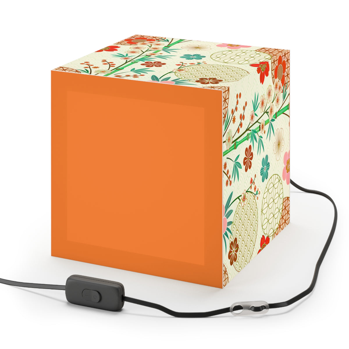 Japanese Floral Cube Lamp — Vintage Sakura Pattern Light Cube Printify