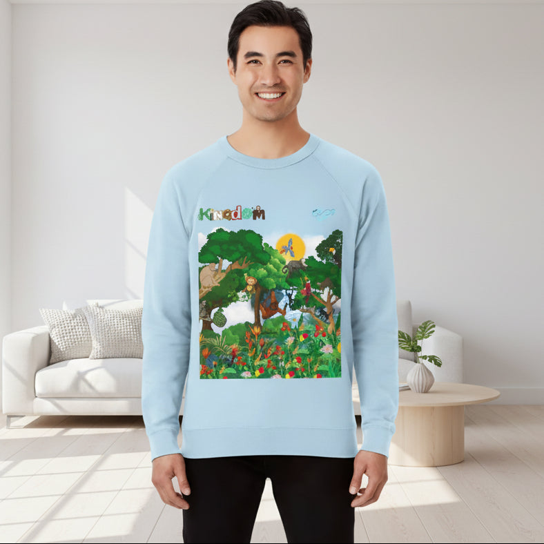 Jungle Theme Unisex Garment-Dyed Sweatshirt, Wild Animals Graphic, Safari Lover Gift Printify