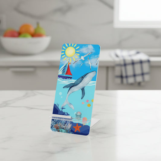 Whale Ocean Phone Stand — Decorative Mobile Display Stand with Sea Life Design