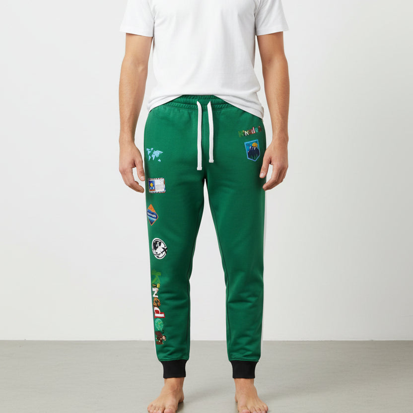 Graphic Travel-Inspired Athletic Unisex Joggers, Casual Fitness Pants