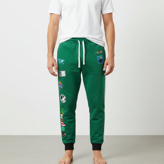 Graphic Travel-Inspired Athletic Unisex Joggers, Casual Fitness Pants