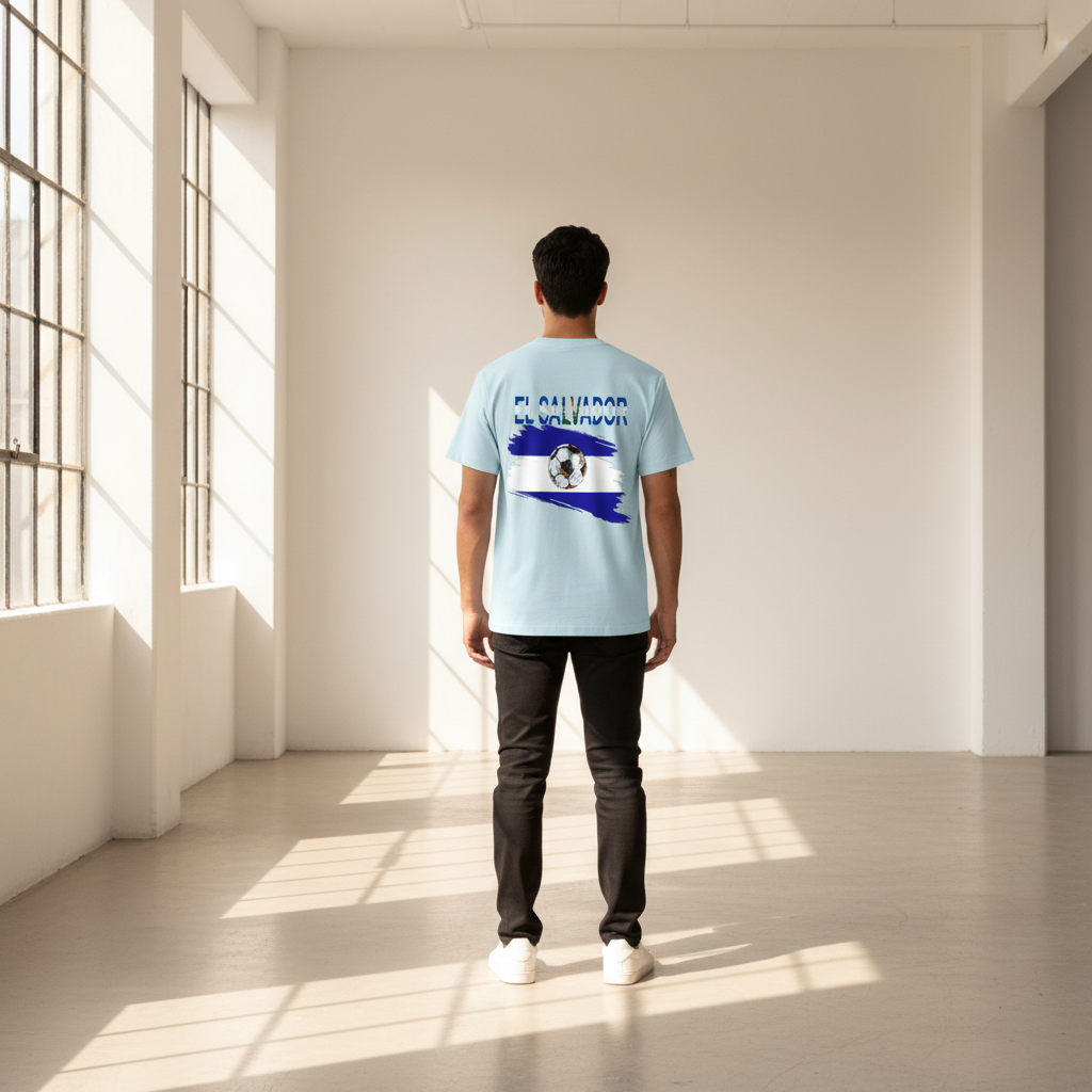 El Salvador Flag Themed Unisex Oversized T-Shirt