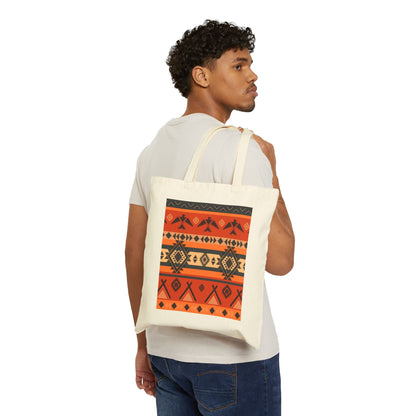 Southwestern Aztec Pattern Cotton Tote Bag