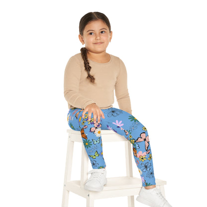 Colorful Floral Kids Leggings - Playful Butterfly & Flower Design