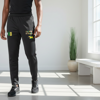Jamaican Flag Themed Unisex Side Stripe Running Pants