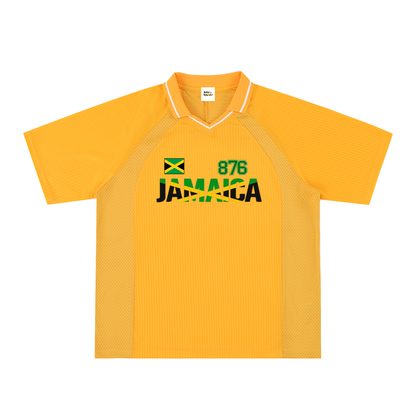 Jamaican Pride Themed Graphic V-Neck Unisex Soccer Jersey