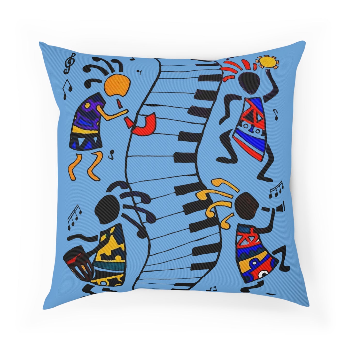 Musical Vibrations Cushion - Colorful Art for Home Decor