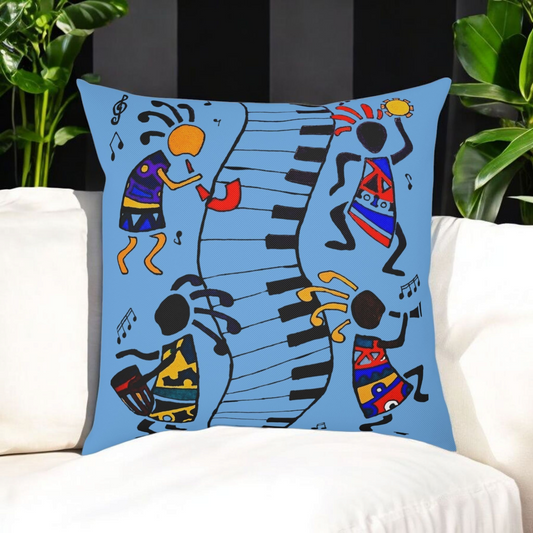 Musical Vibrations Cushion - Colorful Art for Home Decor
