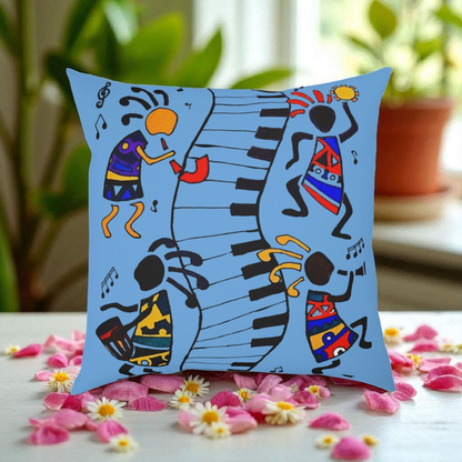 Musical Vibrations Cushion - Colorful Art for Home Decor