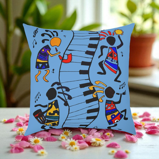Musical Vibrations Cushion - Colorful Art for Home Decor