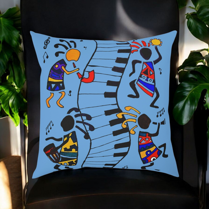 Musical Vibrations Cushion - Colorful Art for Home Decor