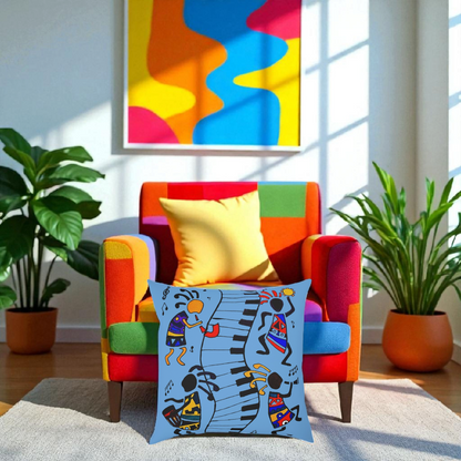 Musical Vibrations Cushion - Colorful Art for Home Decor